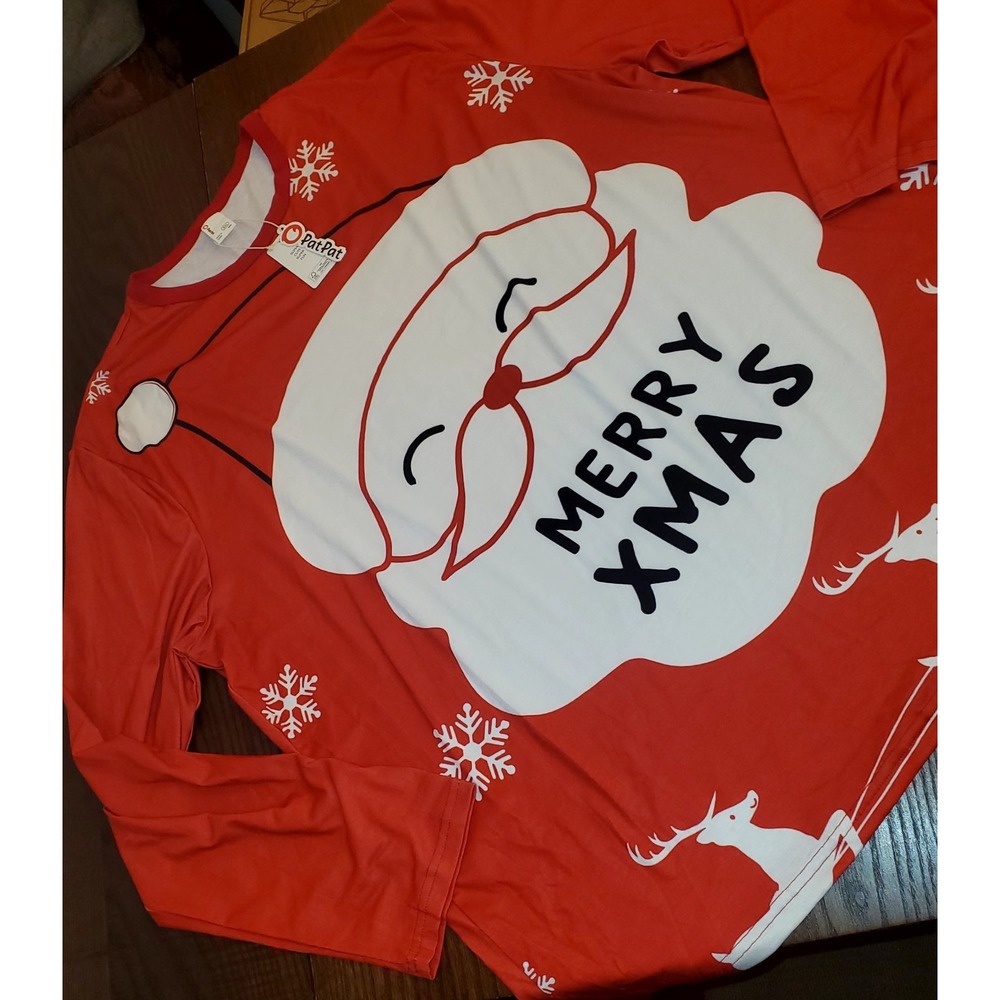 PatPat Men's 3XL Red Merry Xmas Santa Long Sleeve Top – Super Cute & Fun Holiday - Picture 10 of 11